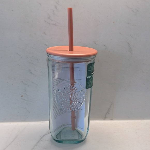 Starbucks Other - ♻️ NWT ⭐️ 2024 ⭐️ Starbucks Recycled Glass 16oz terracotta Triangle Cold Cup